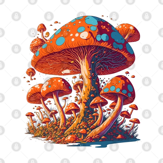 Magic Mushrooms - Colorful Forest by ElMass