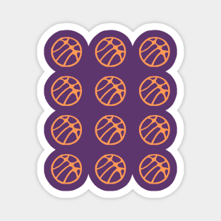 Basketball Ball Pattern Orange and Dark Purple Magnet