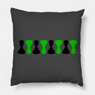 Black And Green Pattern Chessboard Pieces Pillow