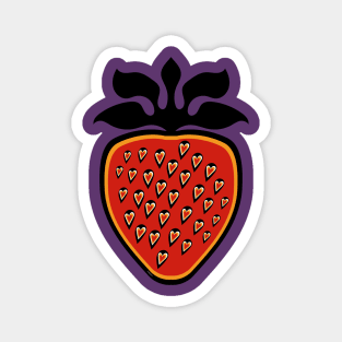 Single Strawberry Heart Berry Indigenous WAWEZHI CANADA Magnet