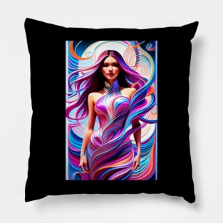 Fashion Abstract Composition Female Model Art Pillow