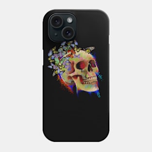 Colorful Skull with Butterflies Phone Case