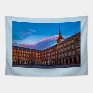 Spain. Madrid. Plaza Mayor. Tapestry