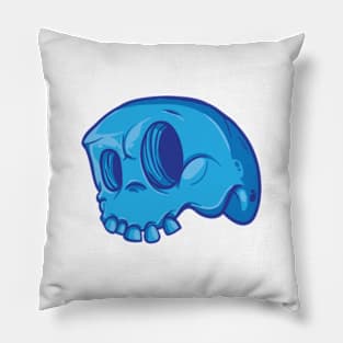Head Skull Blue Pillow