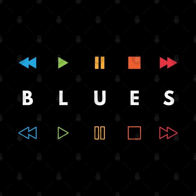 Blues Style Music Player Buttons Multi Colors by nightsworthy