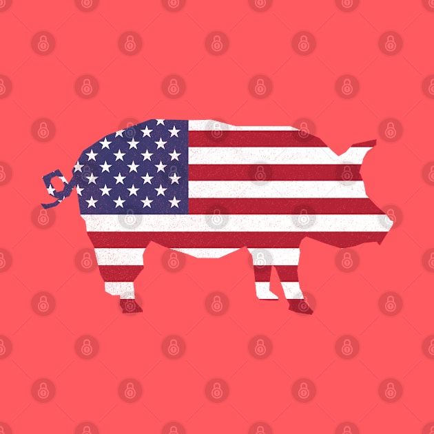 Patriotic Pig, USA FLAG, 4th july by benyamine