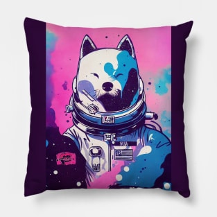 Astronaut kita inu portrait Pillow