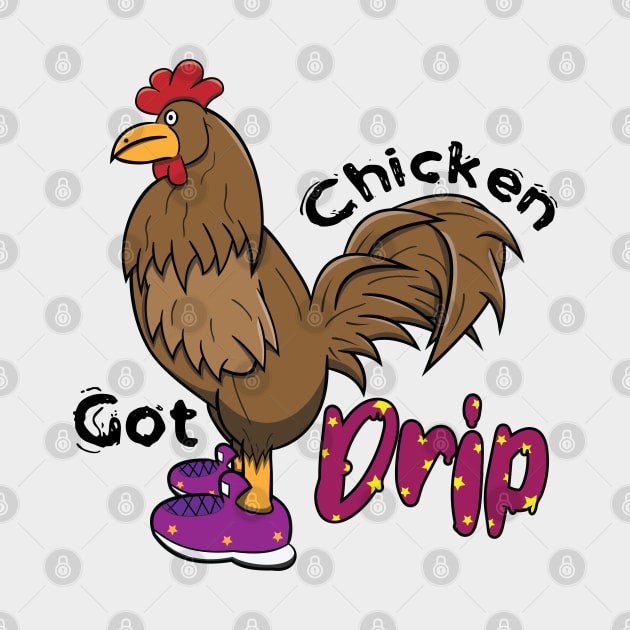 Chicken With Shoes Brown Purple DRIP by Dad n Son Designs