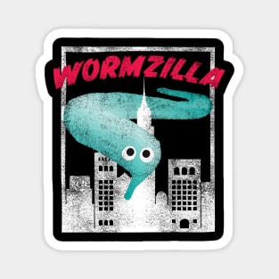 Worm On A String Meme Wormzilla Retro Japanese Style Magnet