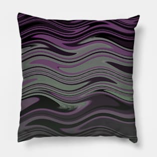 purple gray and black waves artwork Pillow