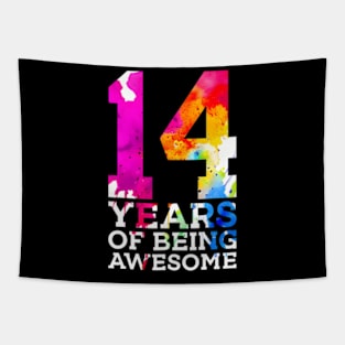 14 Years Of Being Awesome 14Th Birthday Tapestry