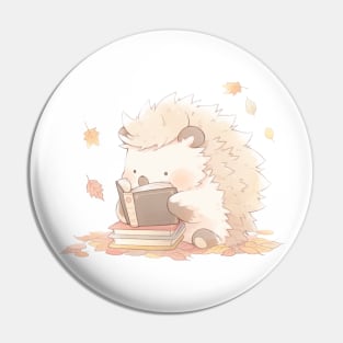 Hedgehog reading Pin