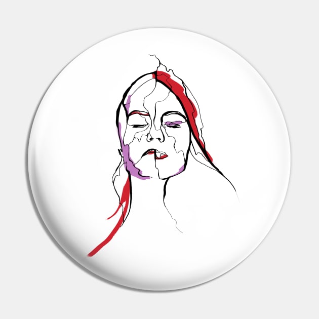 Single Line - Woman Portrait Pin by MaxencePierrard