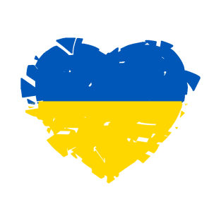 The Broken Heart of  Ukraine - Ukraine Flag Colors T-Shirt