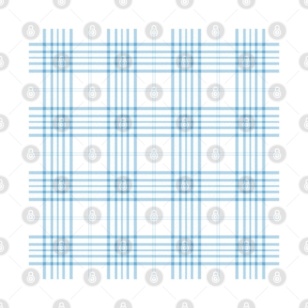 White and Blue Tartan Plaid Pattern by teezeedy