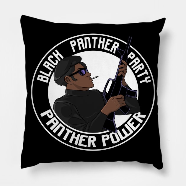 Black Panther Party Panther Power Pillow by Noseking