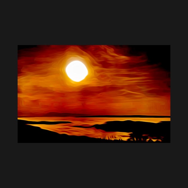 Sunset over the ocean oil painting style by Dturner29