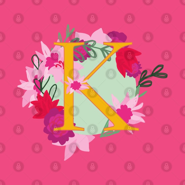 Monogram K, Personalized Initial by Bunniyababa