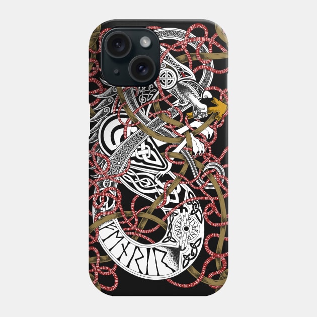 Fenrir the Wolf Norse Mythology Phone Case by Art of Arklin