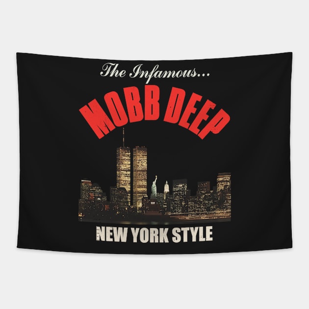 Mobb Deep 90s Hip Hop New York Skyline Tapestry by darklordpug