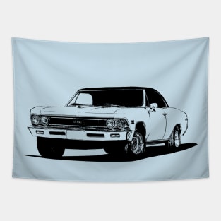 1966 Chevy Chevelle - stylized monochrome Tapestry