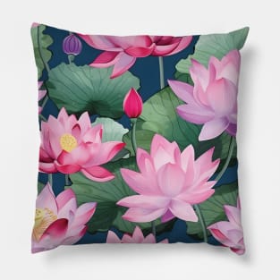 Serenity in Bloom: Lotus Flower Patterns Pillow