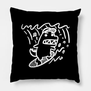 dinosaur: Surfing ( Black ) Pillow