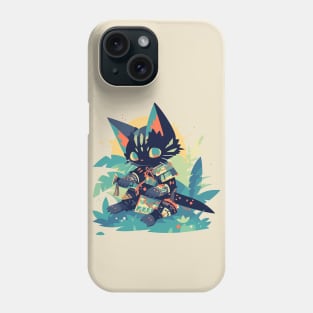 samurai cat Phone Case