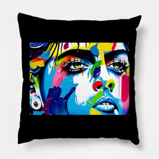 Artistic color splash face Pillow