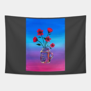 Mason jar flowers Tapestry