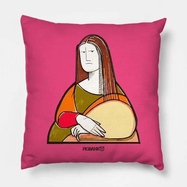 Monalisa Pillow by Pigbanko