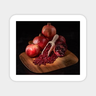 Fresh pomegranate fruits and seeds Magnet