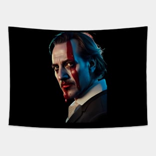 scary halloween joker covered with blood Tapestry