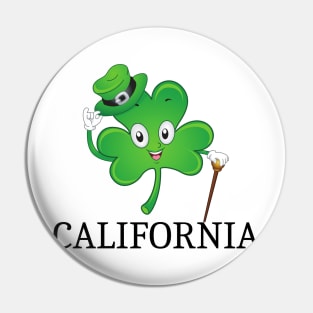 St Patrick's  Irish Shamrock CALIFORNIA, Irish Gift for Wife Pin