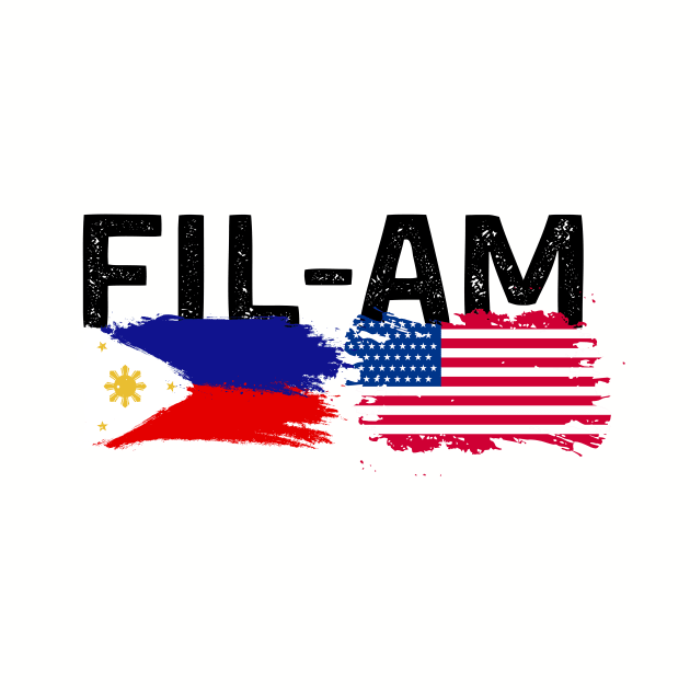 FIL-AM (Filipino American) w/Philippines Flag and American Flag by Jedidiah Sousa