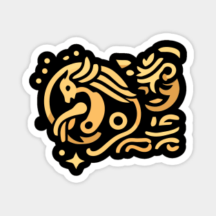 Golden mythical creature Magnet
