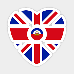 British Haitian Multinational Patriot Flag Series (Heart) Magnet