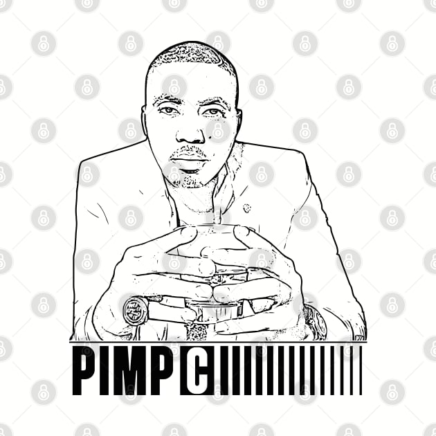Pimp C // Rapper// Black retro style by Degiab
