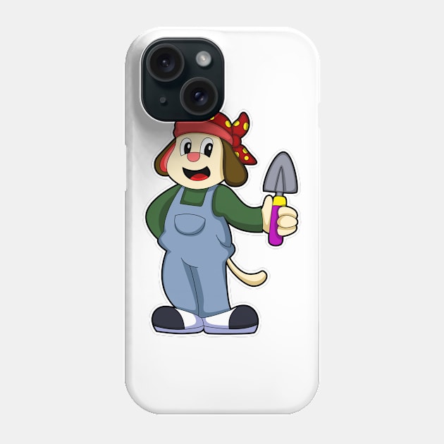 Dog at Farmer with Flower trowel Phone Case by Markus Schnabel