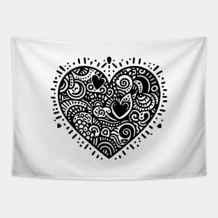 Doodle heart tattoo Tapestry