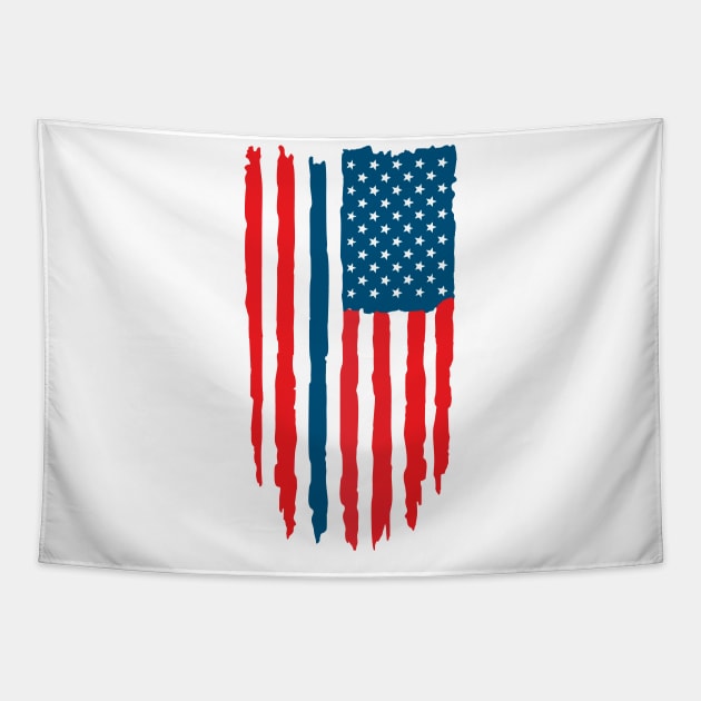 distressed usa flag blue line Tapestry by The Laughing Professor