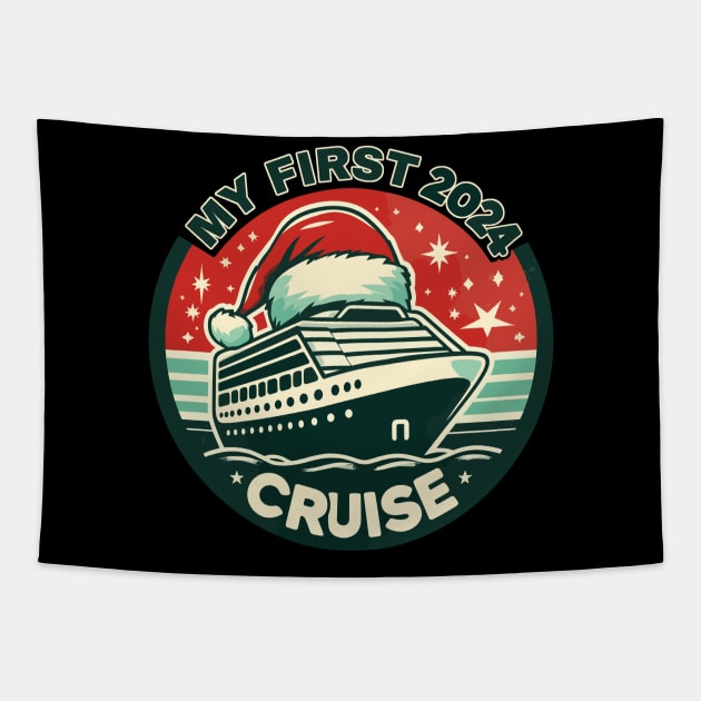 My First Cruise 2024 Tapestry by TomFrontierArt