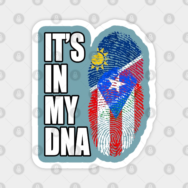 Puerto Rican And Namibian Mix DNA Flag Heritage Magnet by Just Rep It!!