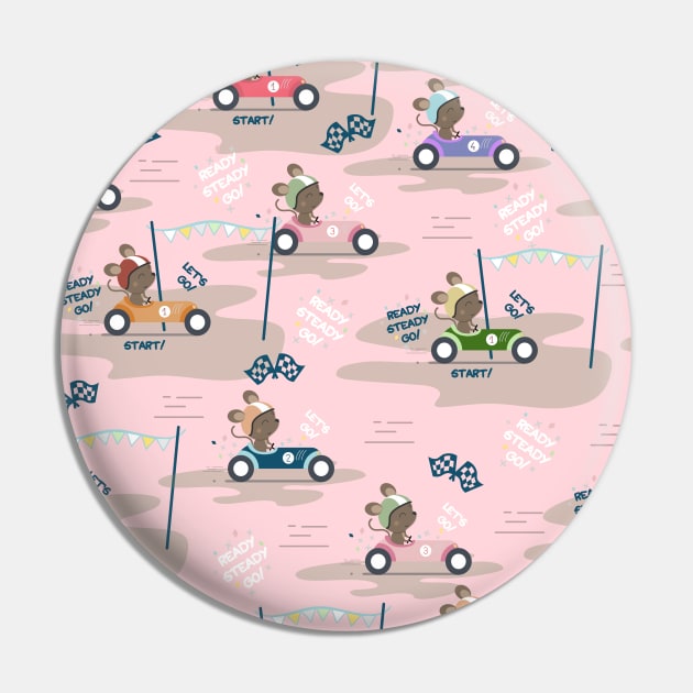 Ready to race mouse pattern on pink background Pin by Arch4Design