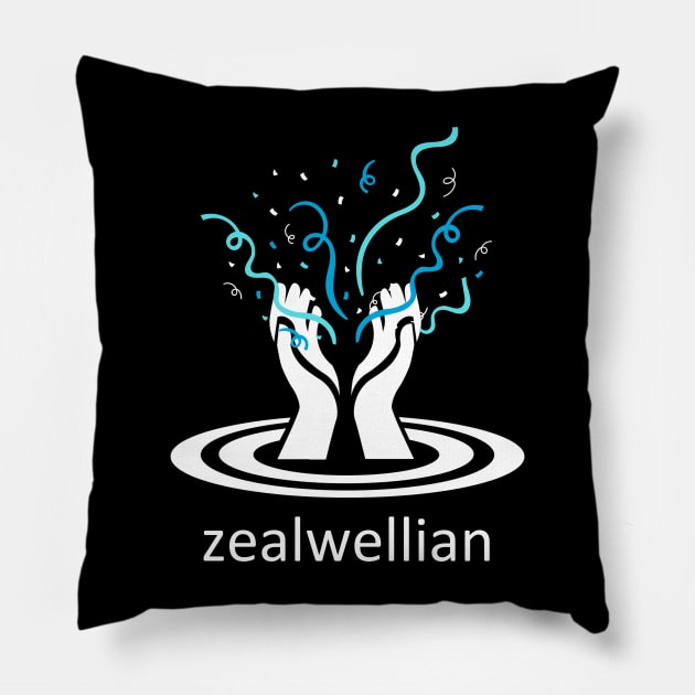 Be a zealwellian! (white) Pillow by Healwell