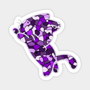 Cat Jewel Art - Stay Pawsitive (purple) Magnet