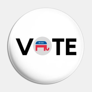 Vote Republican - Black Text Pin