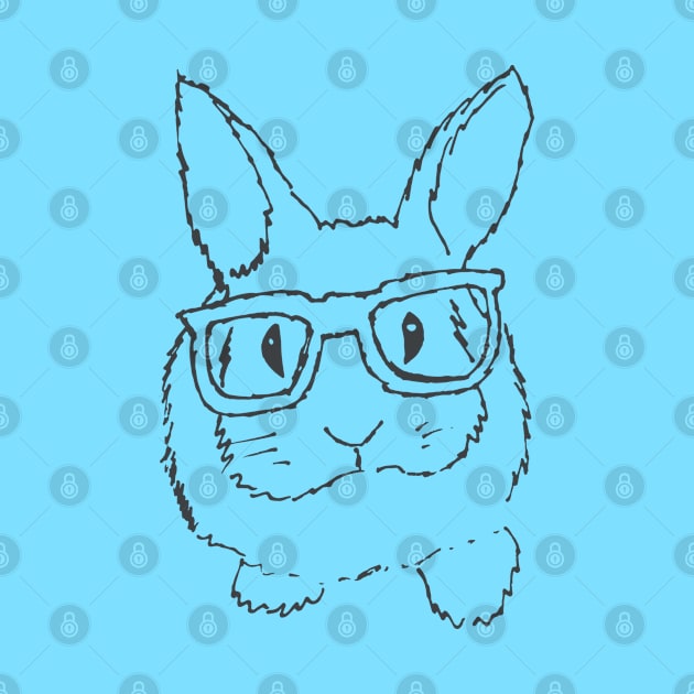 adorable bunny with glasses outline by Nina_R