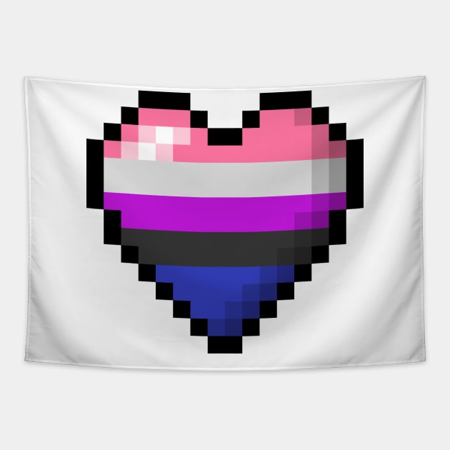 Gender Fluid Pixel Heart Tapestry by LiveLoudGraphics