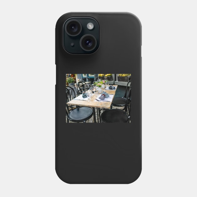 Outdoor dining table in the Dutch city of Maastricht Phone Case by yackers1